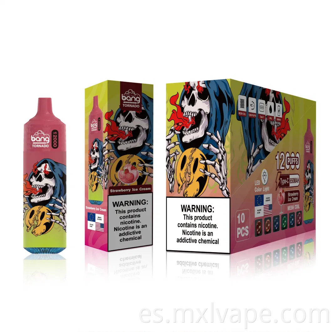 Mayorista personalizar el sabor de la fruta Bang Cigarrillo electrónico Elfo 12000 Puff Bar Vapes desechables